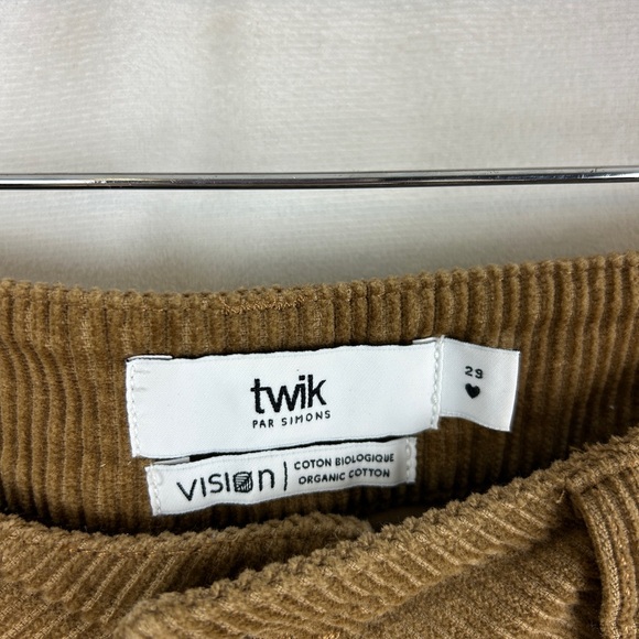 TWIK Wide Leg Corduroy Pants Brown Women's‎ 29 Organic Cotton Neutral Granola - Picture 4 of 5